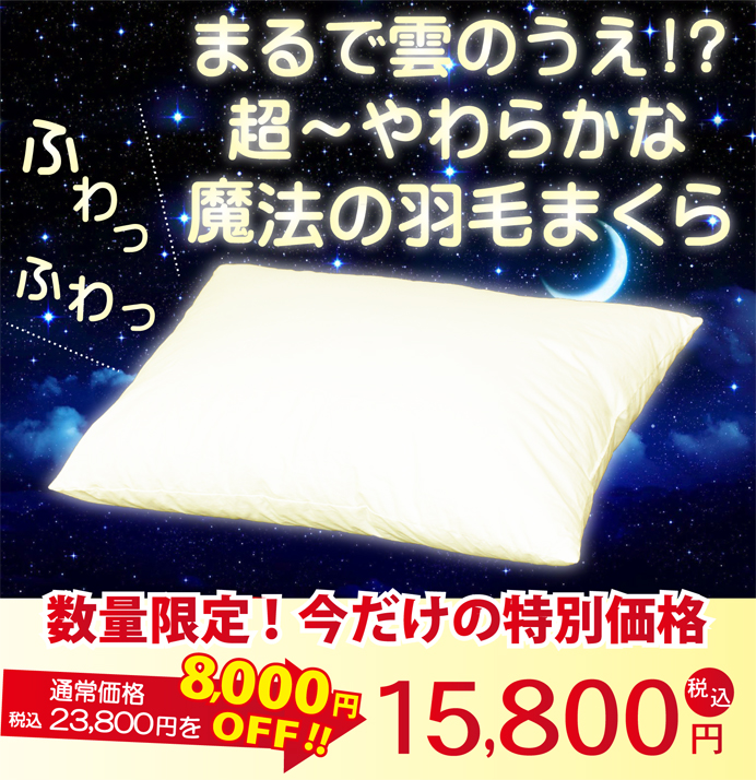 羽毛枕15800円のイメージ