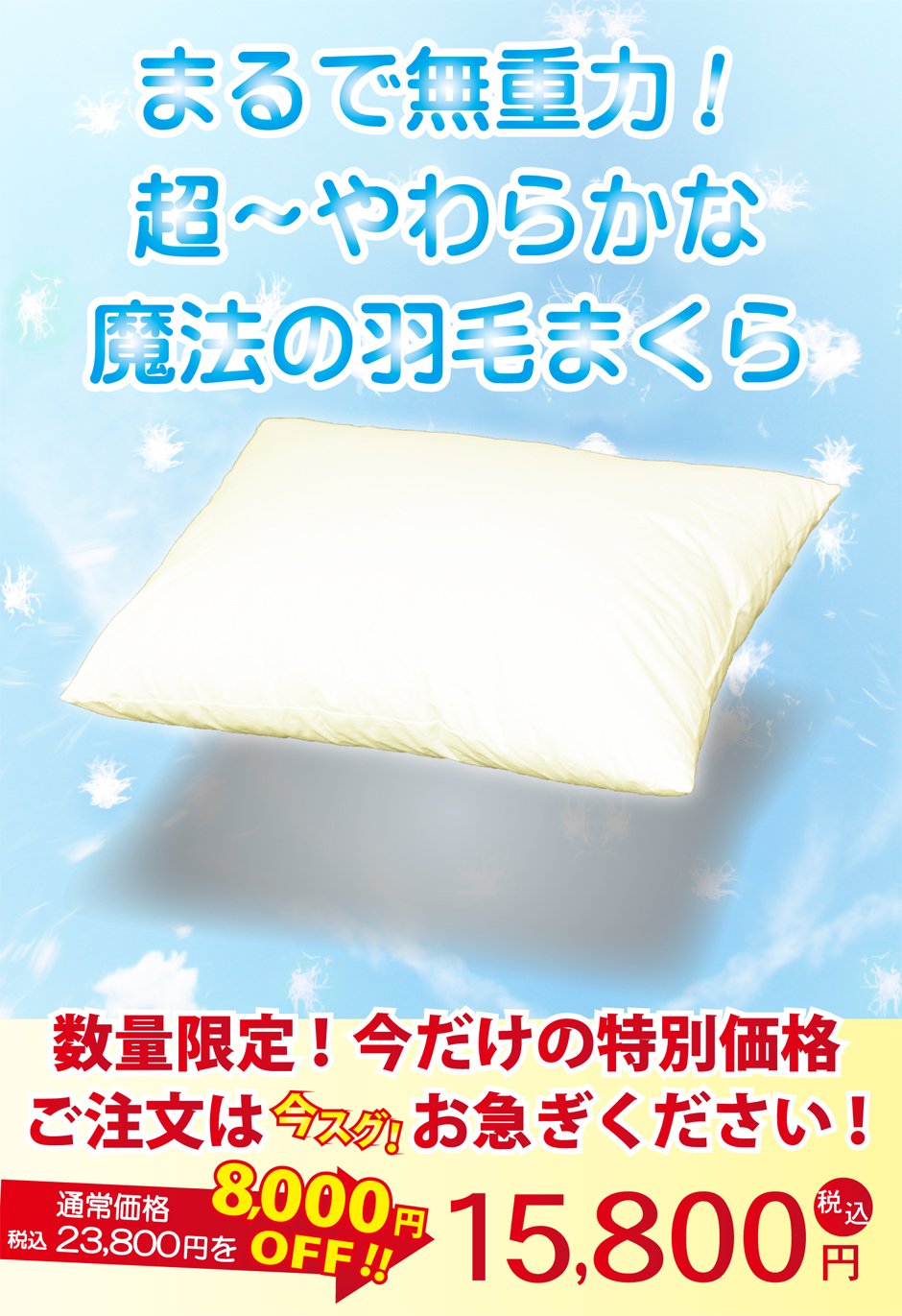 おすすめ羽毛枕。低い柔らかい枕なら、これがおすすめです！