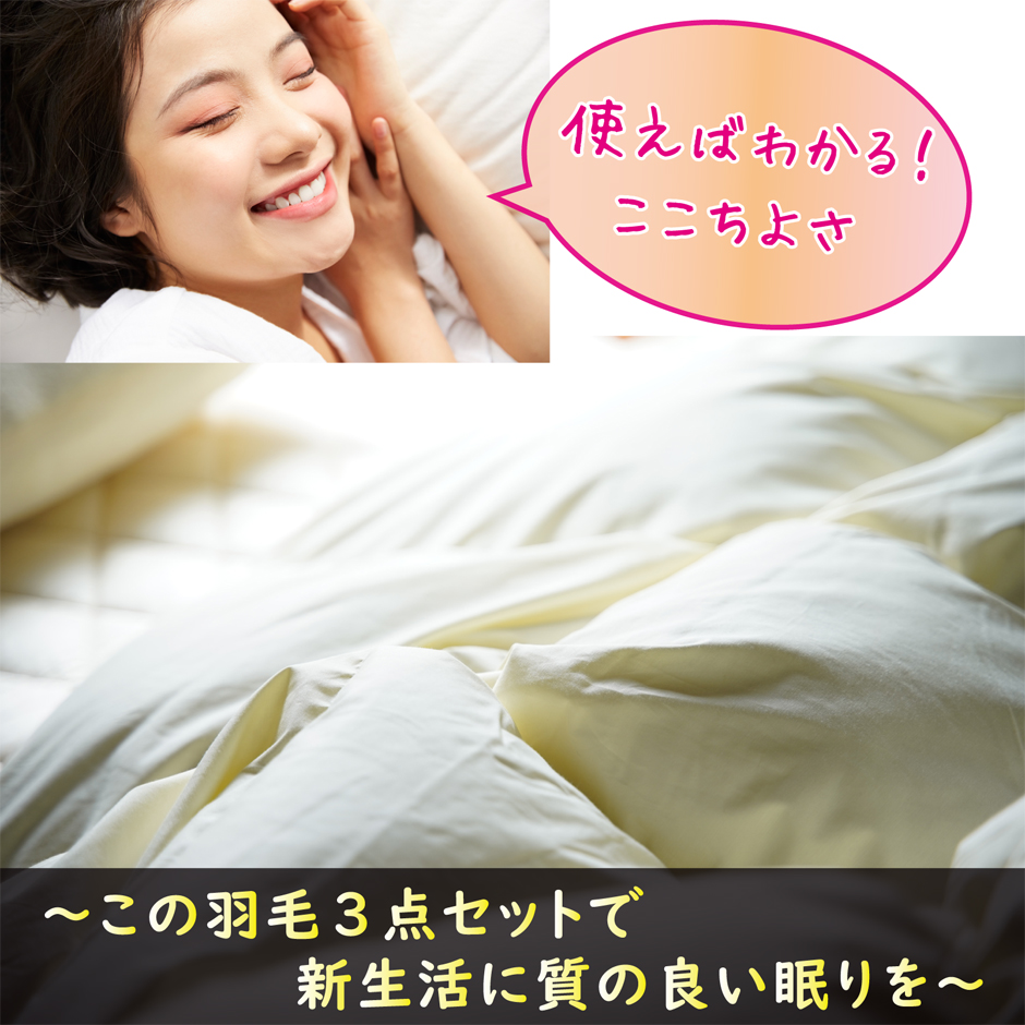 羽毛3点セットで新生活を快適に