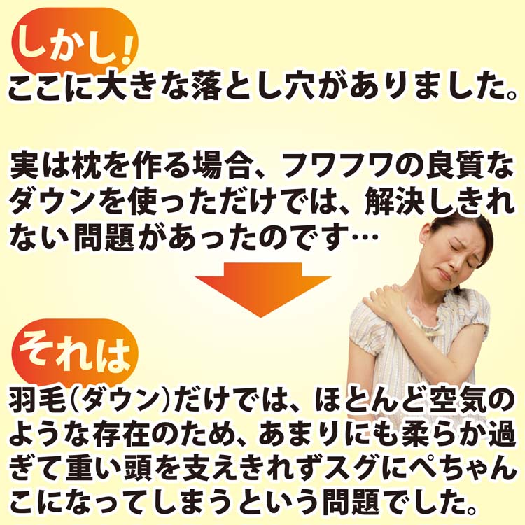 この羽毛枕が出来るまでの苦労話