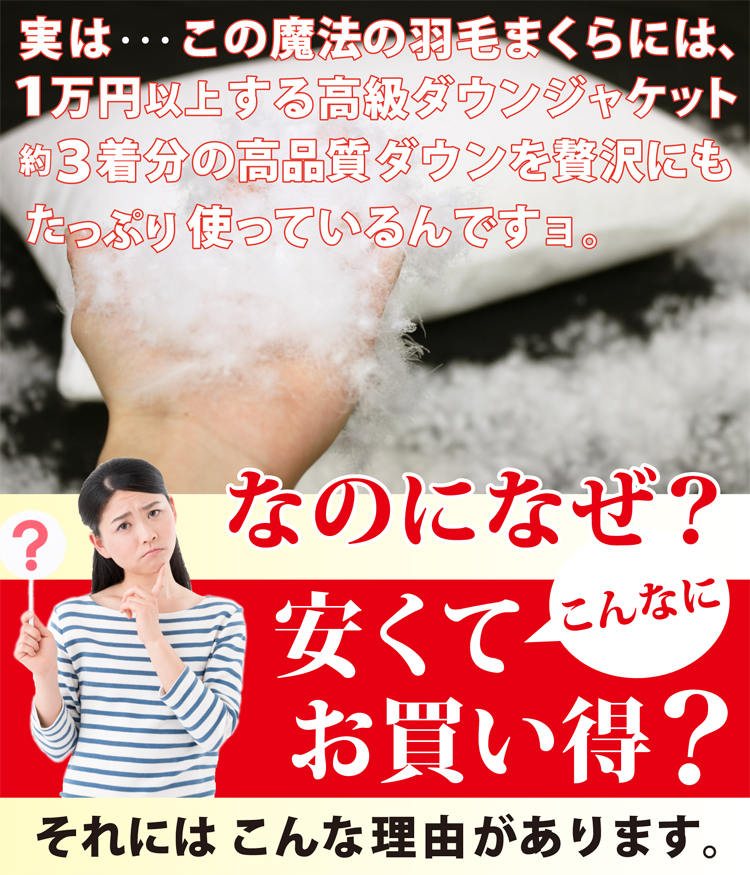 手づくり羽毛工房いい寝の羽毛枕は、なぜお安くできるのか？