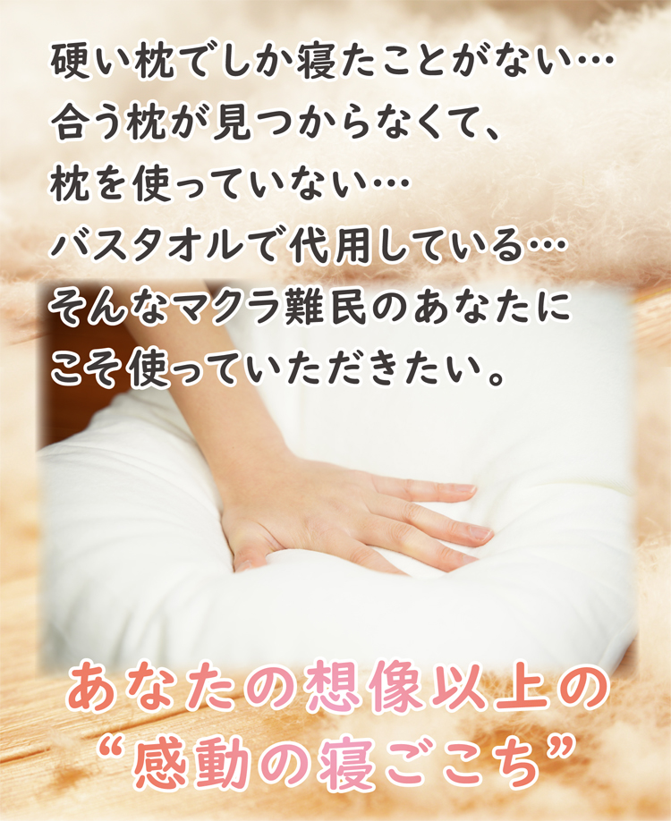 あなたの想像以上の感動の寝心地です。