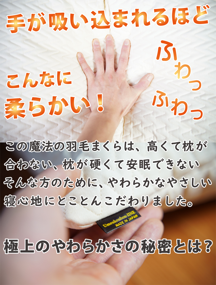 羽毛に包み込まれるような柔らかな風合いです。