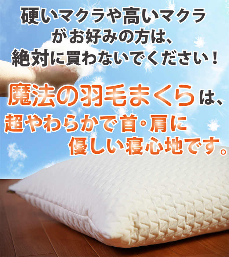 硬い枕や高い枕がお好みの方には不向きな低くて柔らかな枕です。
