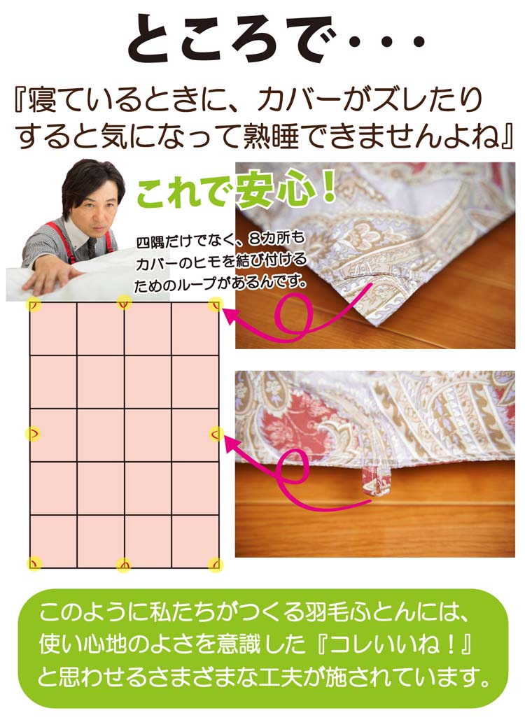 カバー掛け用のループが8ヶ所付いています。