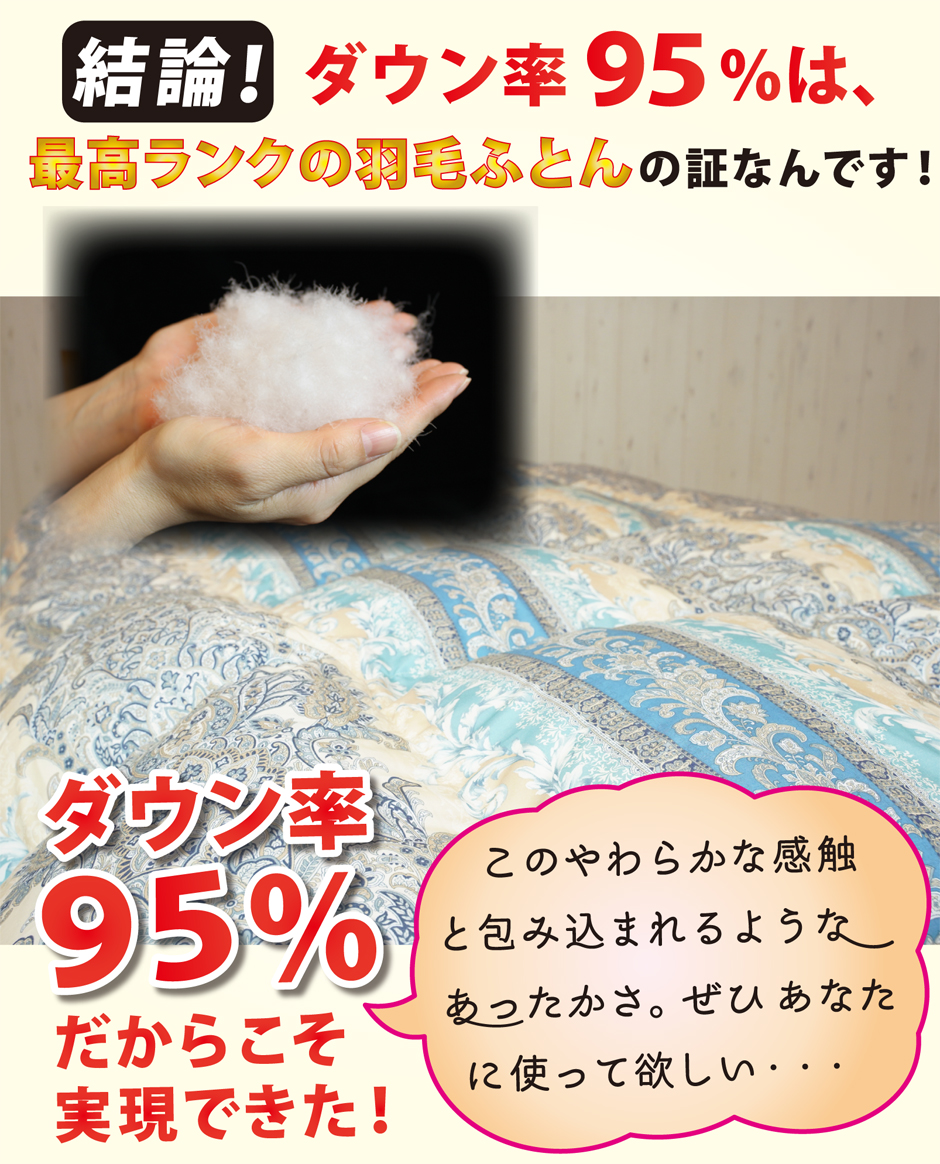 ダウン率95％おすすめの羽毛布団