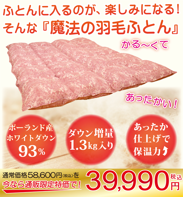 ポーランド産ダウン93％羽毛布団